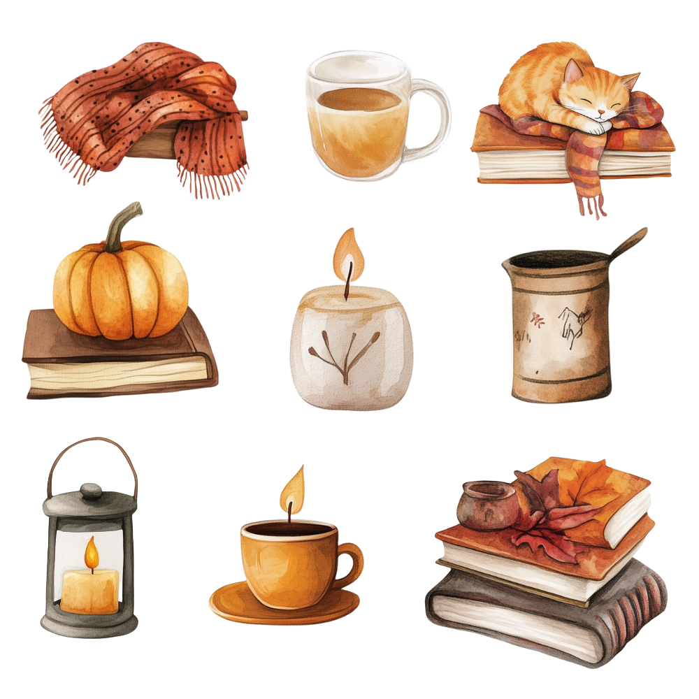 cozy fall digital downloads
autumn digital journaling stickers
cute fall stickers for planners
digital stickers for fall crafts
autumn clipart PNG set