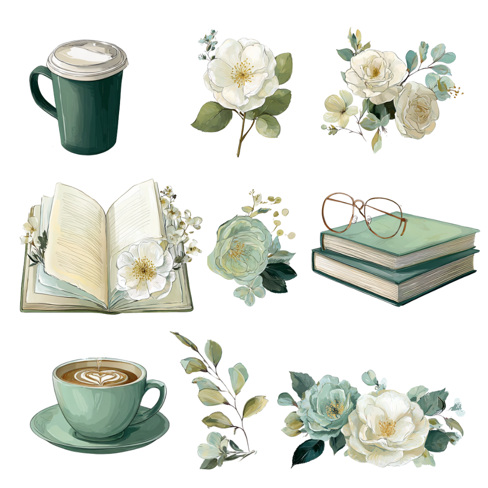 180 Floral digital stickers