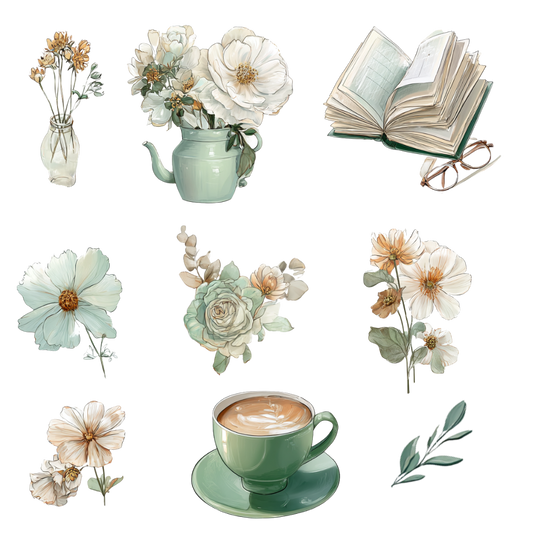 180 Floral digital stickers