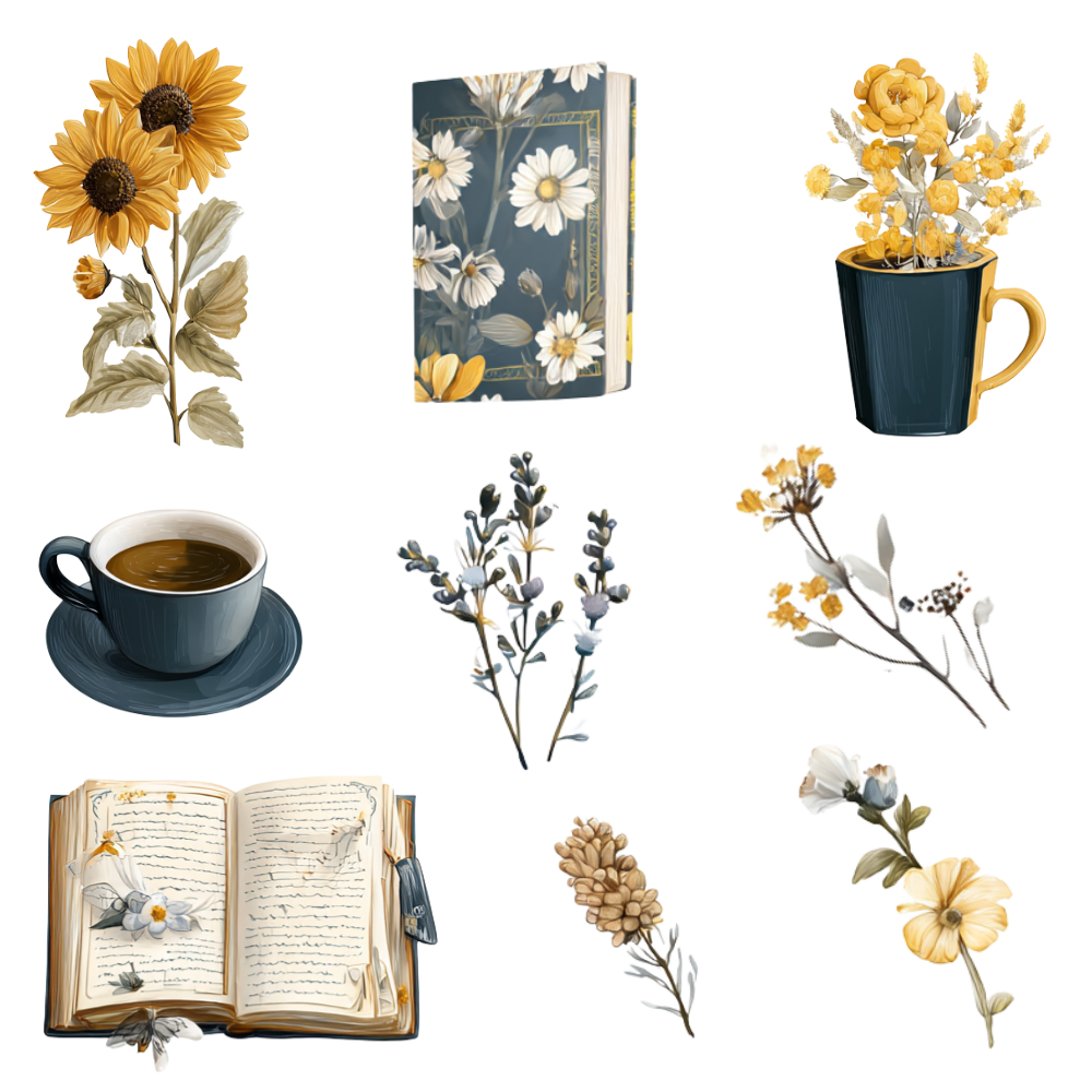 180 Floral digital stickers