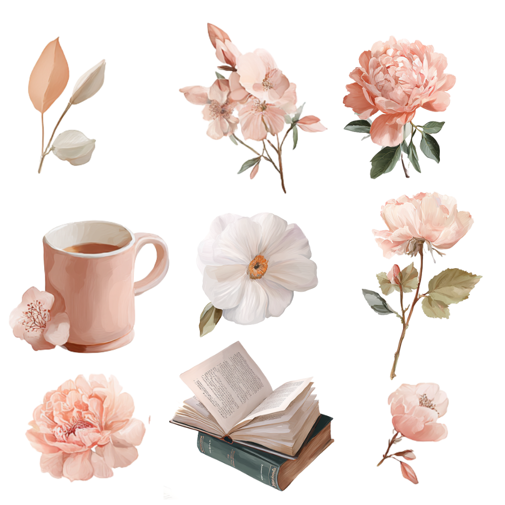 180 Floral digital stickers