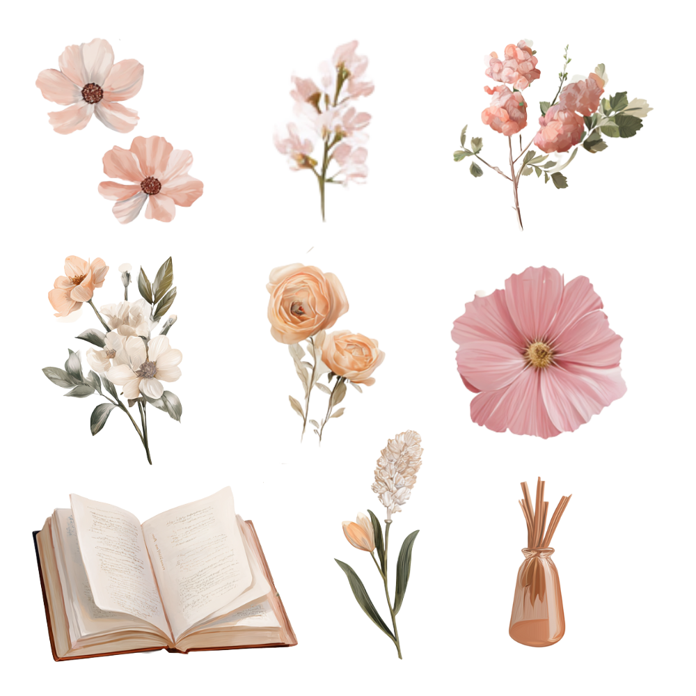 180 Floral digital stickers