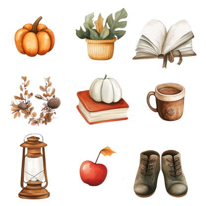 cozy fall digital downloads

autumn digital journaling stickers

cute fall stickers for planners

digital stickers for fall crafts

autumn clipart PNG set