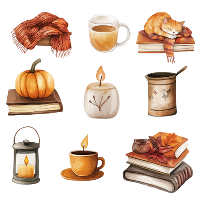 cozy fall digital downloads

autumn digital journaling stickers

cute fall stickers for planners

digital stickers for fall crafts

autumn clipart PNG set