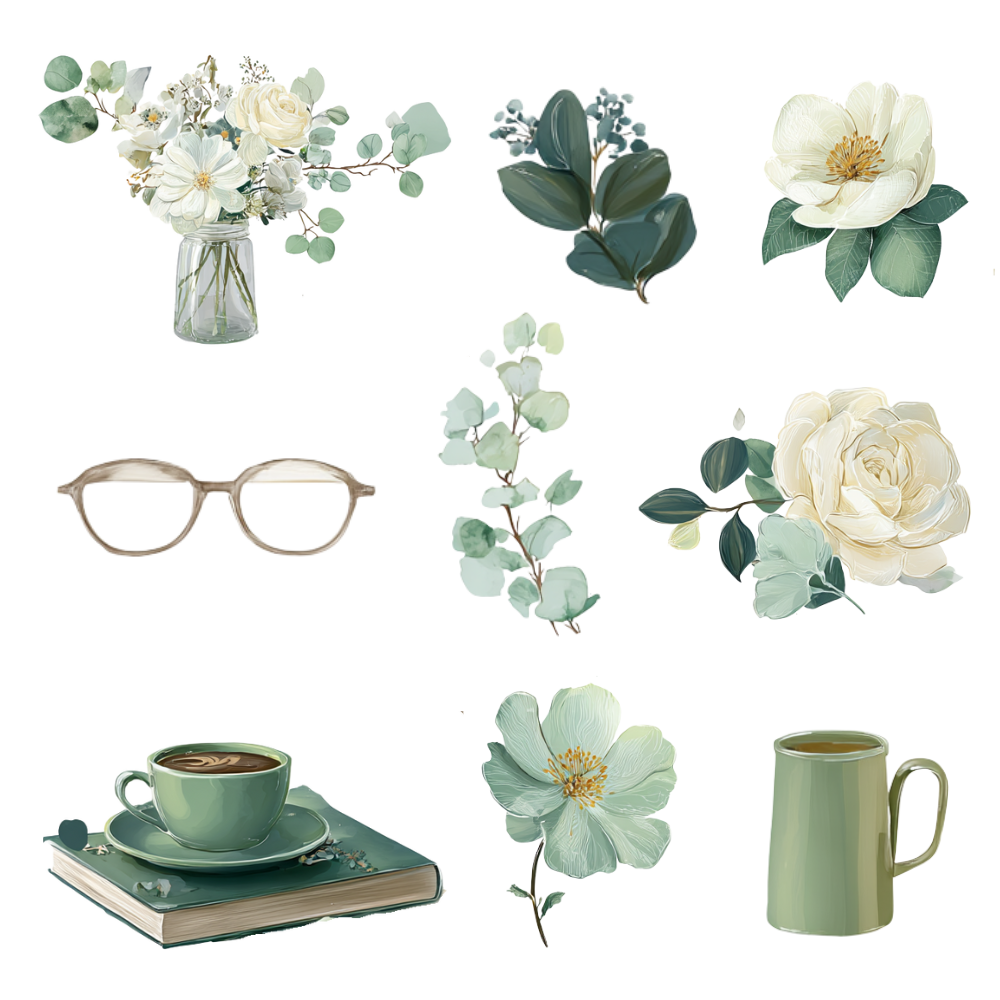 180 Floral digital stickers