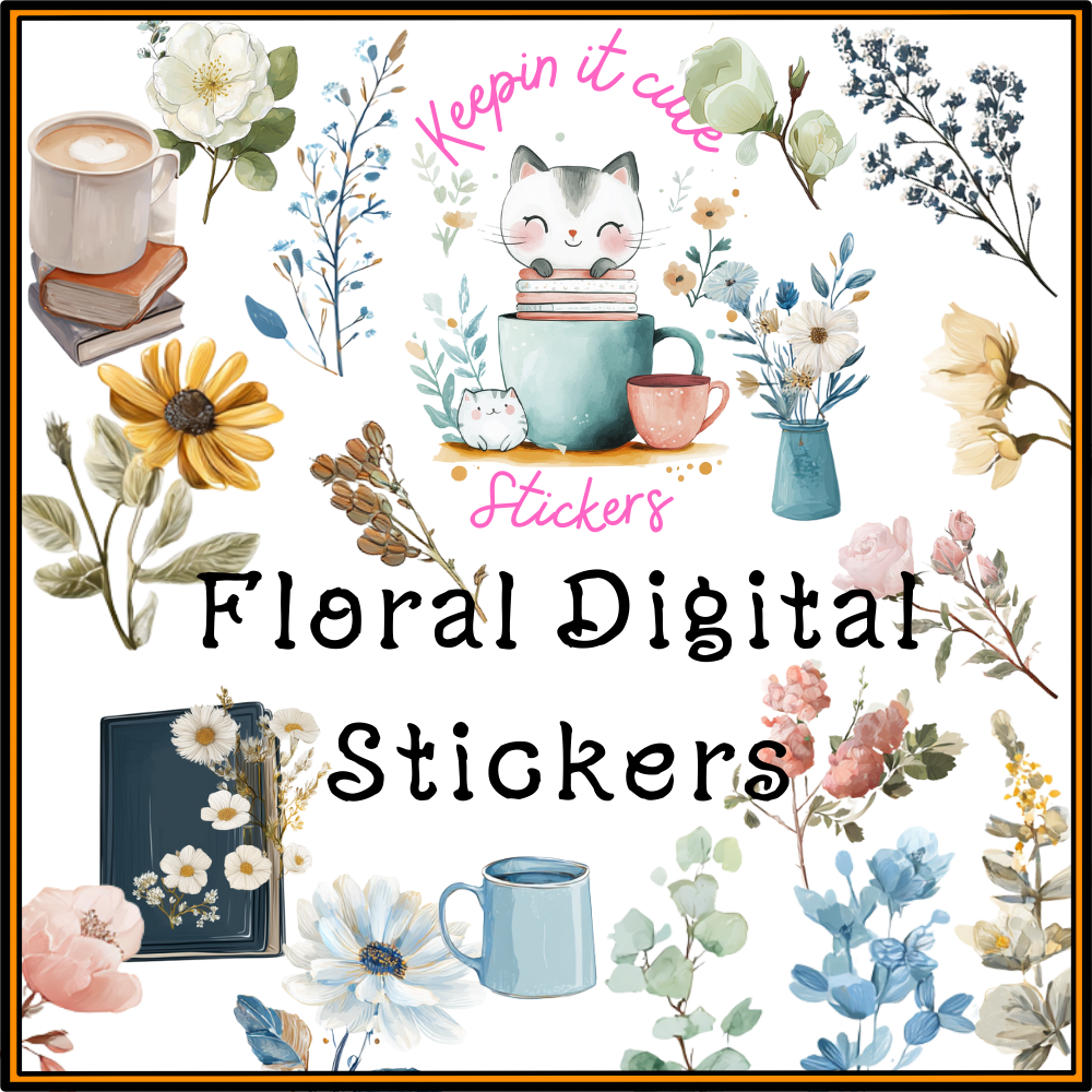 180 Floral digital stickers