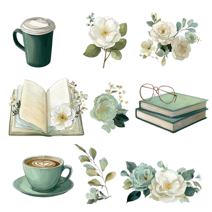 180 Floral digital stickers