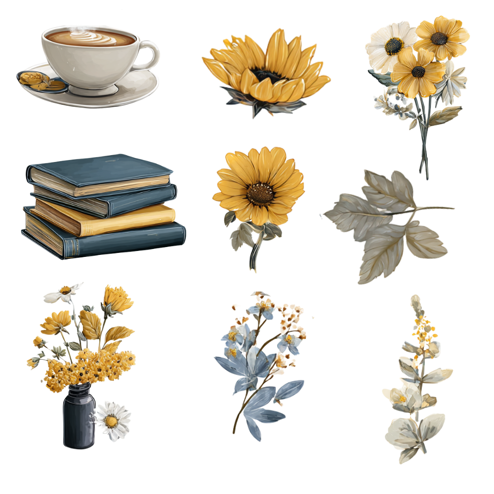 180 Floral digital stickers