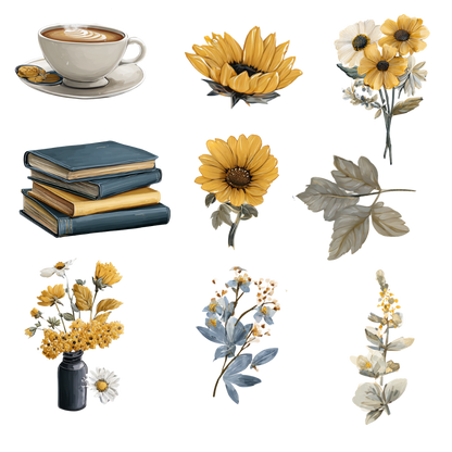 180 Floral digital stickers