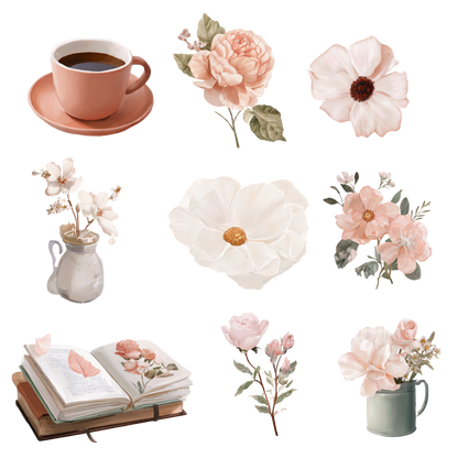 180 Floral digital stickers