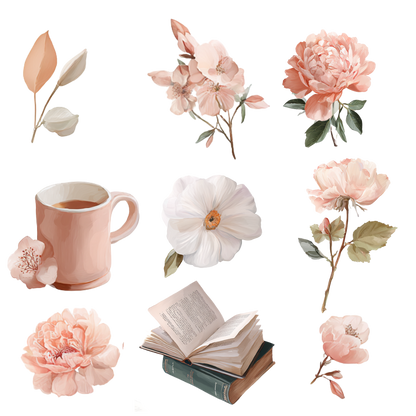 180 Floral digital stickers