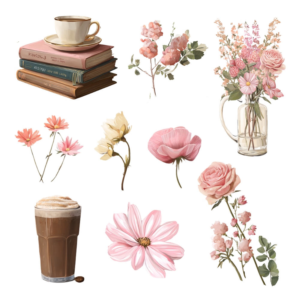 180 Floral digital stickers